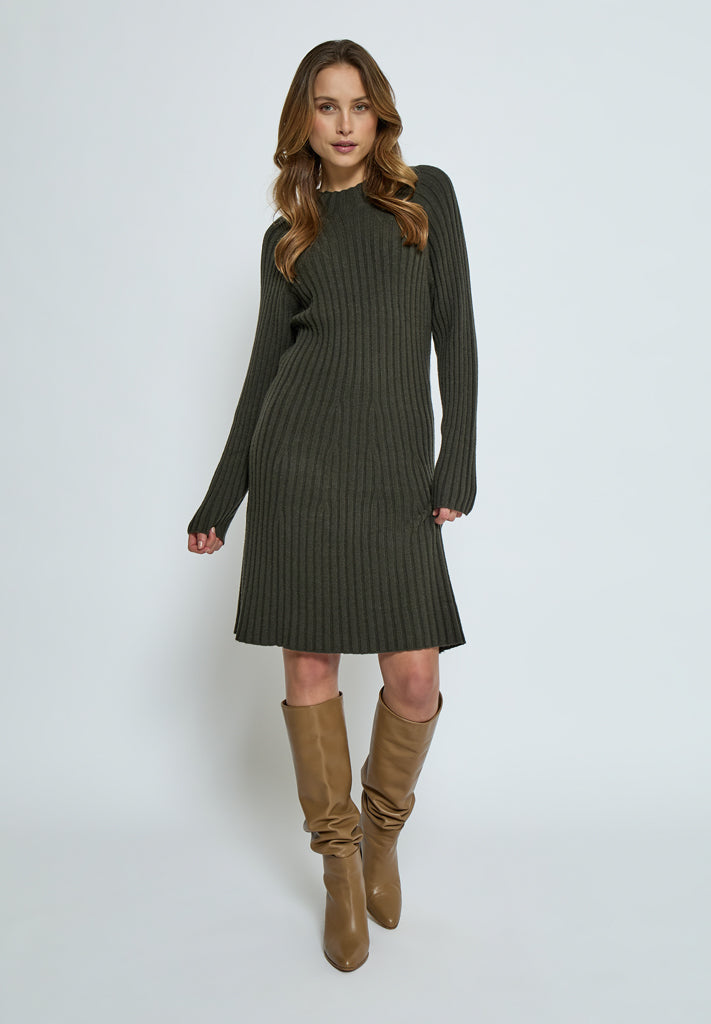 Peppercorn PCAnna Rib Over Knee Dress Dress 3655 Beluga Green