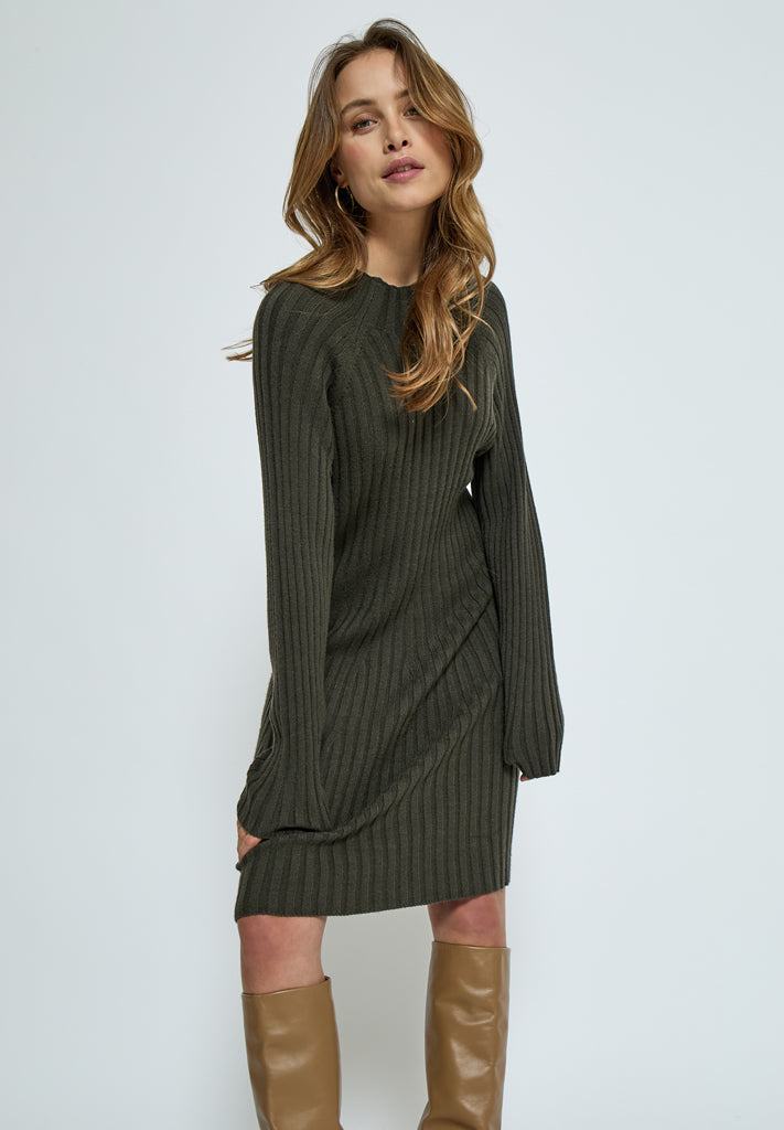 Peppercorn PCAnna Rib Over Knee Dress Dress 3655 Beluga Green