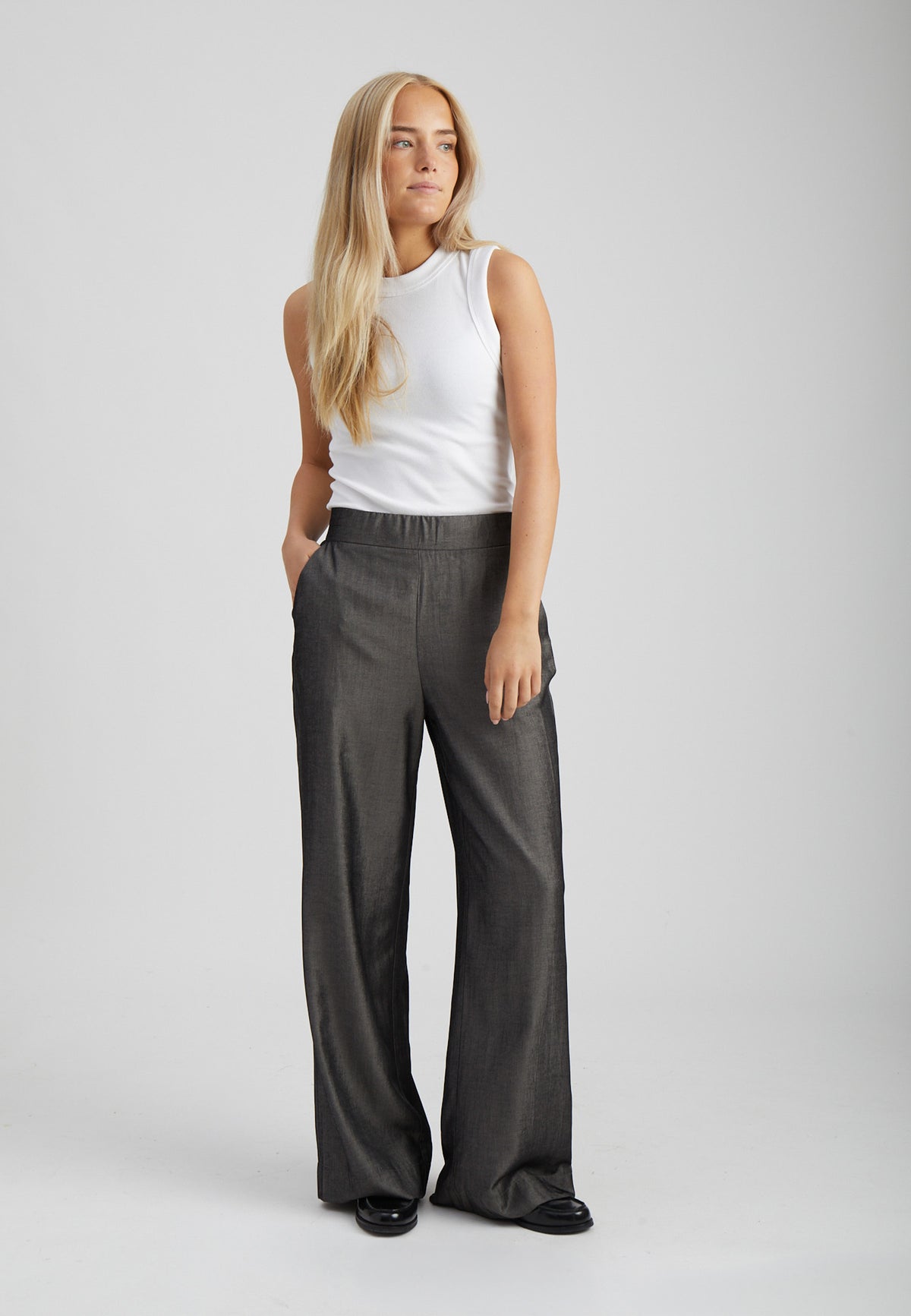Peppercorn PCBea Pants Pant 127M Dark Grey Melange