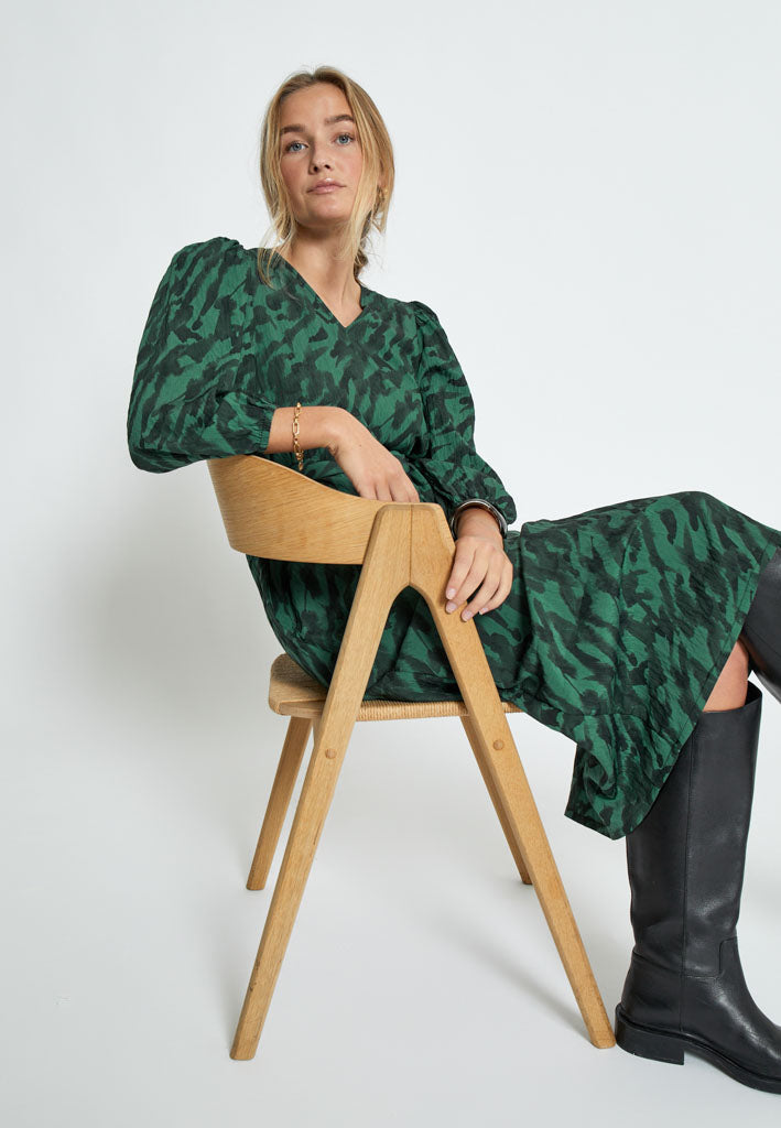 Peppercorn PCCarmina Midi Dress Dress 4112P Jungle Green Print