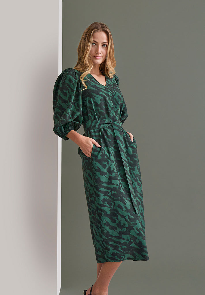 Peppercorn PCCarmina Midi Dress Dress 4112P Jungle Green Print