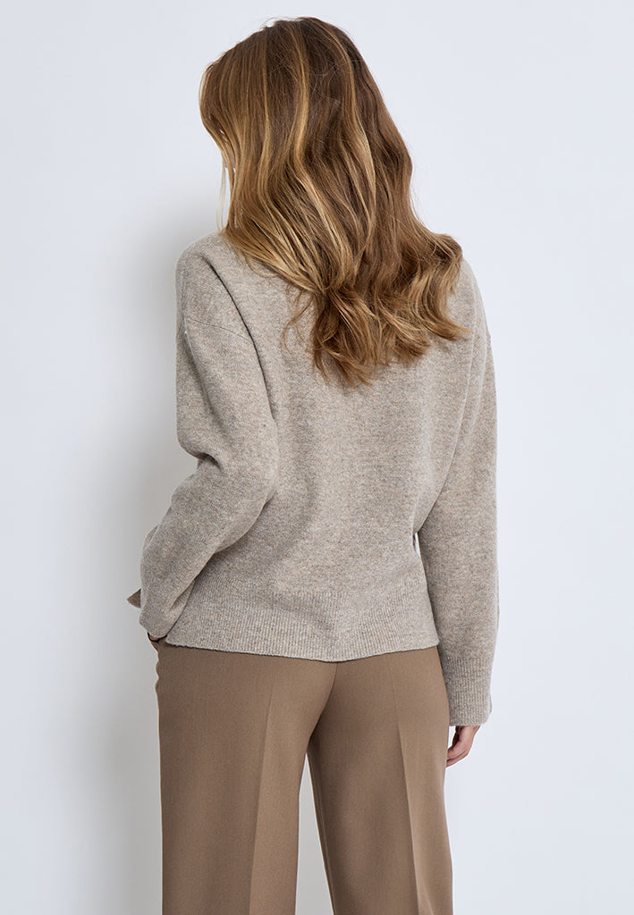 Peppercorn PCCasey V-Neck Knit Pullover Pullover 0178M Winter Twig Sand Melange