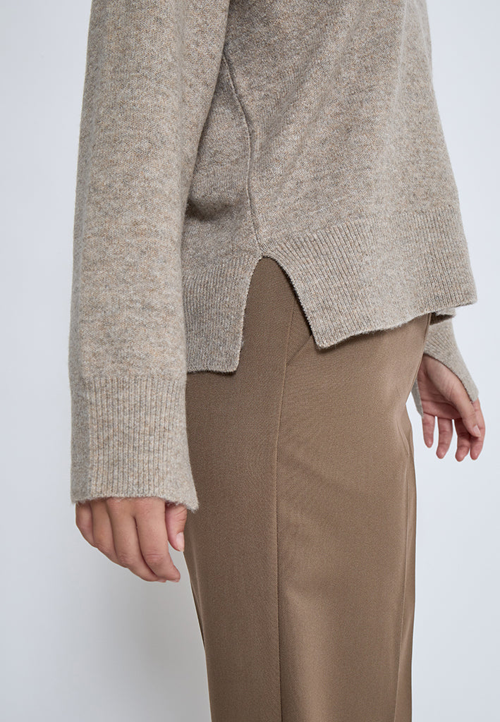 Peppercorn PCCasey V-Neck Knit Pullover Pullover 0178M Winter Twig Sand Melange