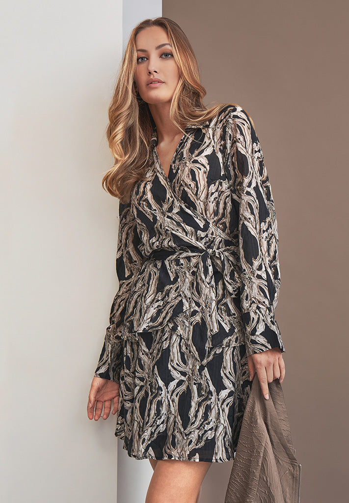 Peppercorn PCClarine Short Dress Dress 9000P Black Print