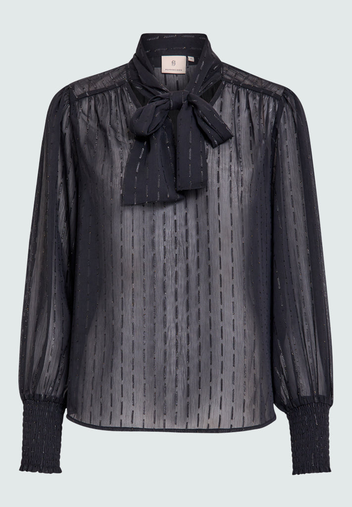 Peppercorn PCDebora Bow Blouse Blouse 9000 Black