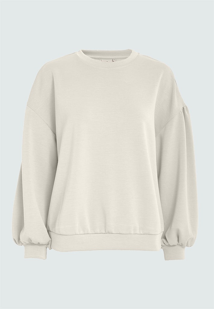 Peppercorn PCDicette Balloon Sleeve Sweat Sweatshirt 0265 Sandshell