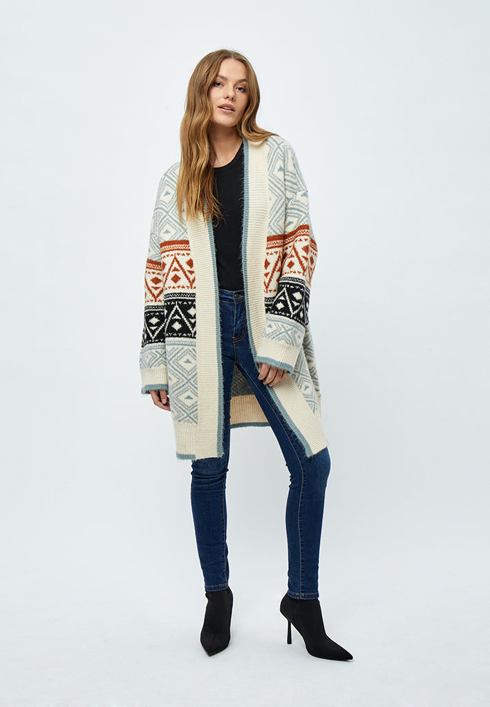 Peppercorn PCFija Long Sleeve Knit Cardigan Cardigans 3840J Mineral Grey