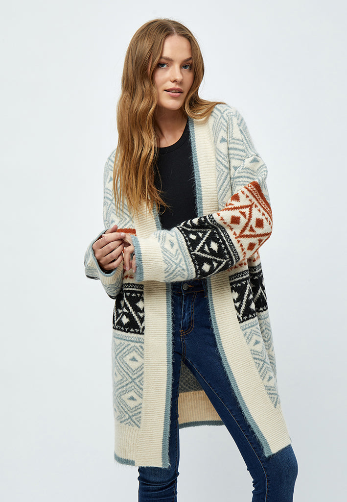 Peppercorn PCFija Long Sleeve Knit Cardigan Cardigans 3840J Mineral Grey