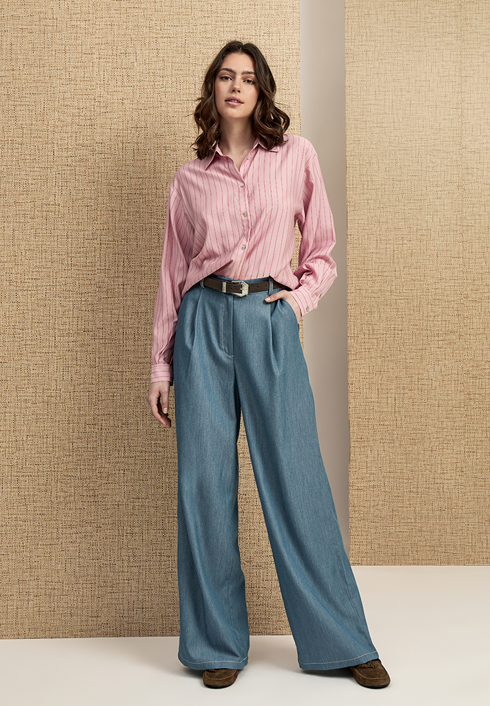Peppercorn PCFilippa Wide Pant Pant 520M Allure Blue Melange