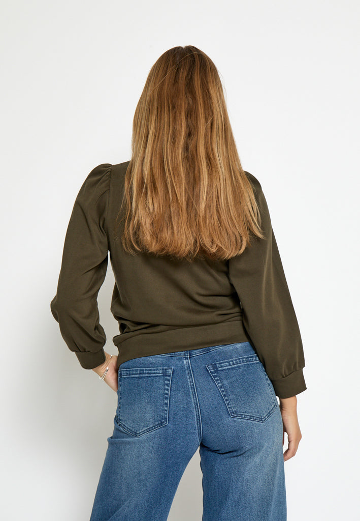 Peppercorn PCFiola GOTS Pufflsevee Blouse T-Shirt 3627 Grape Leaf