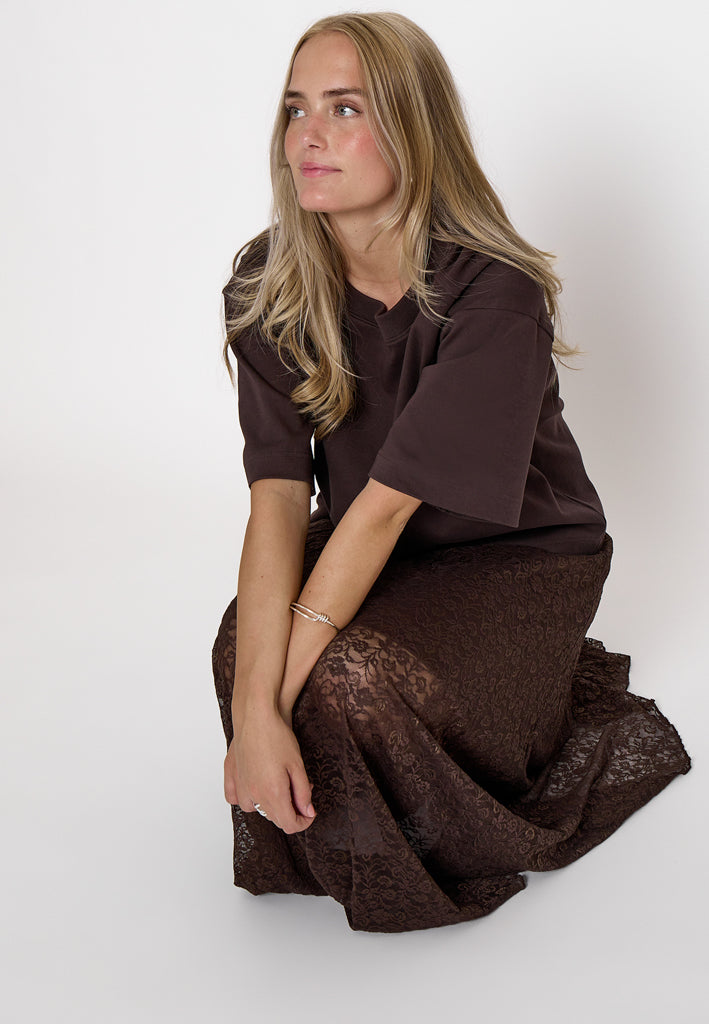 Peppercorn PCFiola GOTS T-shirt T-Shirt 3960 Java Brown
