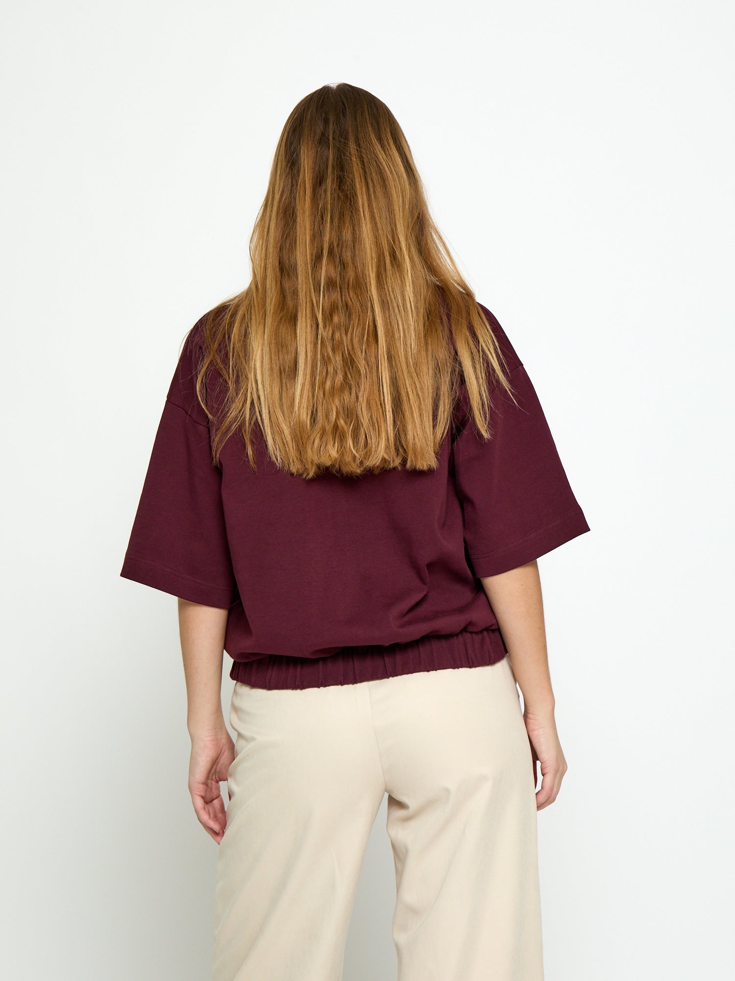 Peppercorn PCFiola GOTS V-neck Tshirt T-Shirt 4901 Berry