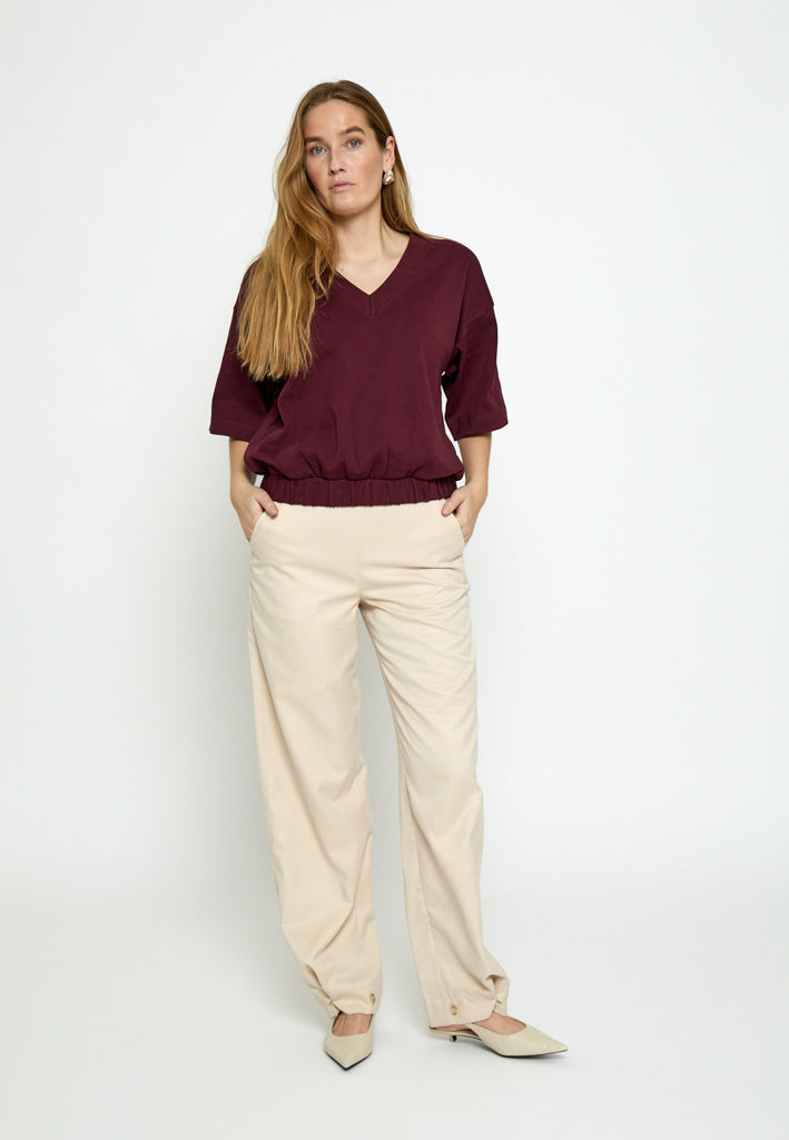 Peppercorn PCFiola GOTS V-neck Tshirt T-Shirt 4901 Berry