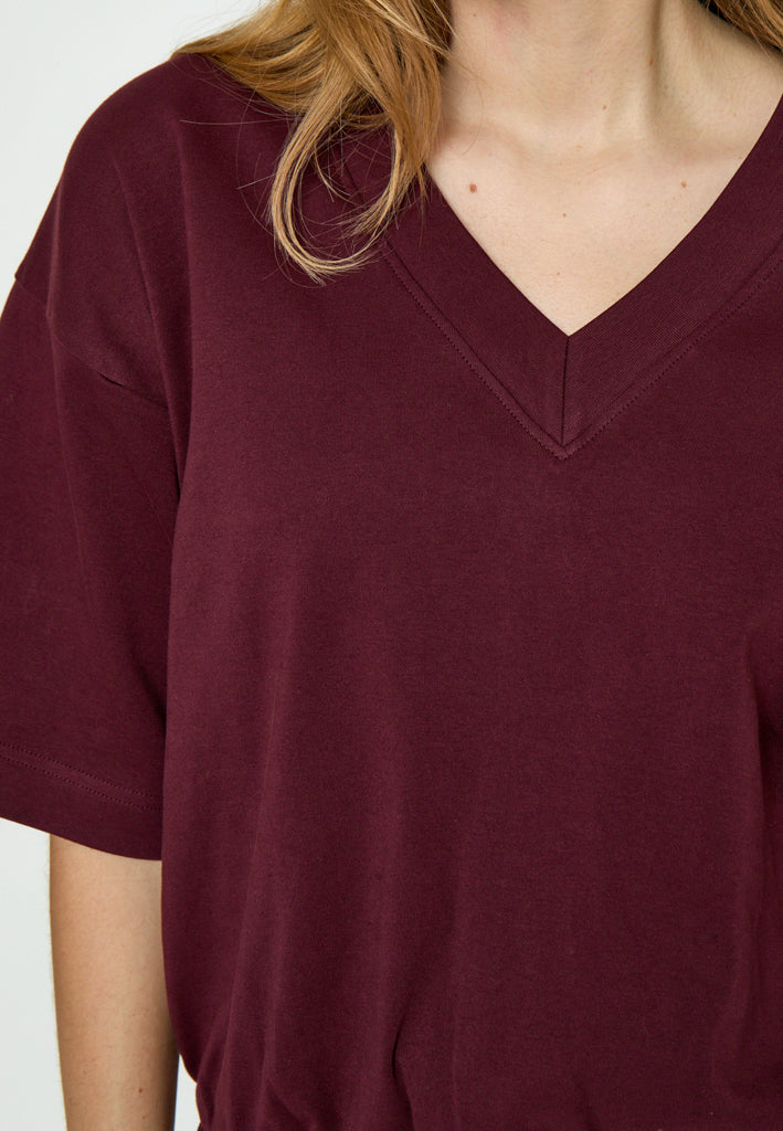 Peppercorn PCFiola GOTS V-neck Tshirt T-Shirt 4901 Berry