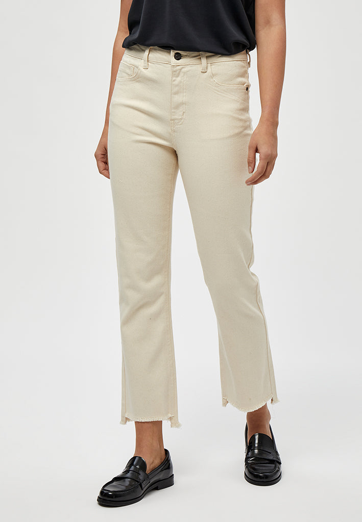 Peppercorn PCFione MW Cropped Jeans Jeans 0023 Seedpearl Cream