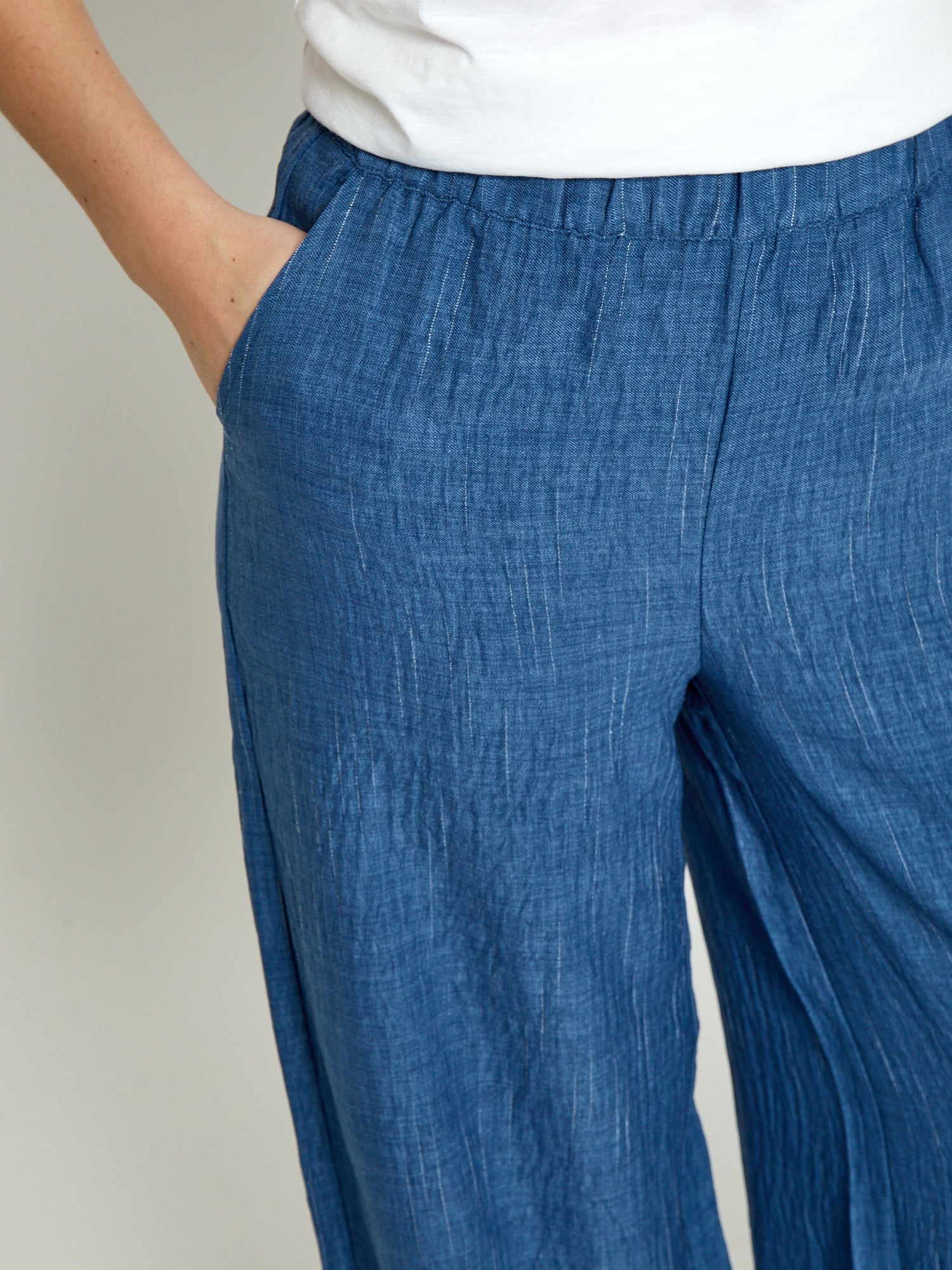 Peppercorn PCGaby Pinstripe Pant Pant 004 Mid-blue Denim