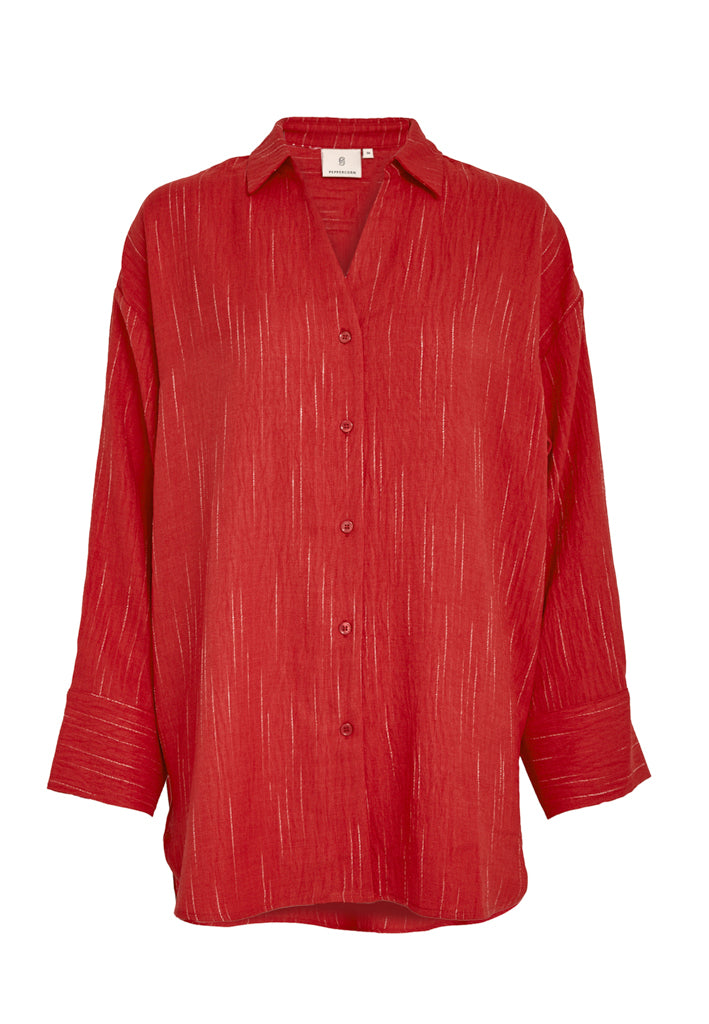 Peppercorn PCGaby Pinstripe Shirt Shirt 4049S Aura Orange Stripe