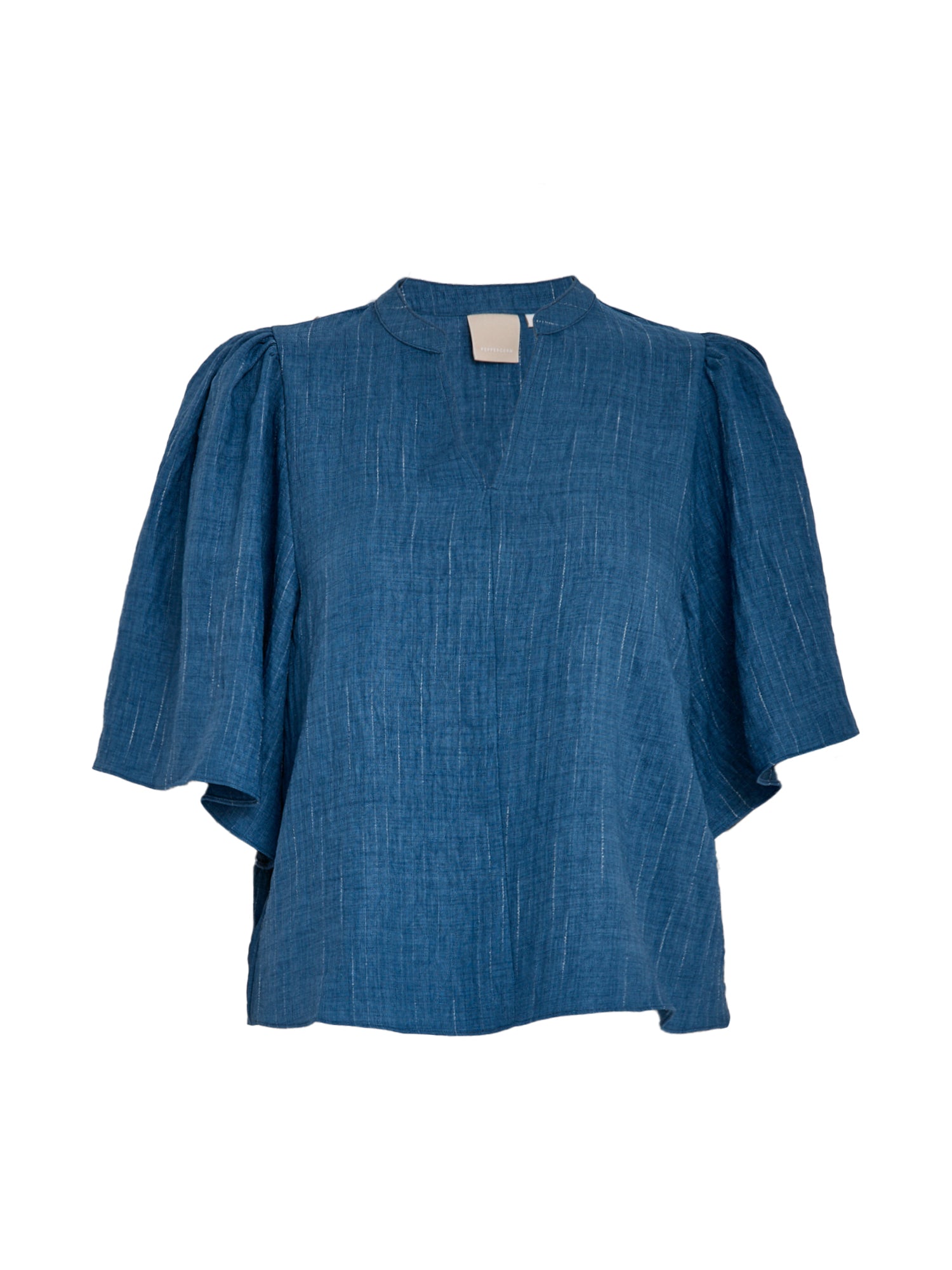 Peppercorn PCGaby Pinstripe Top Top 004 Mid-blue Denim