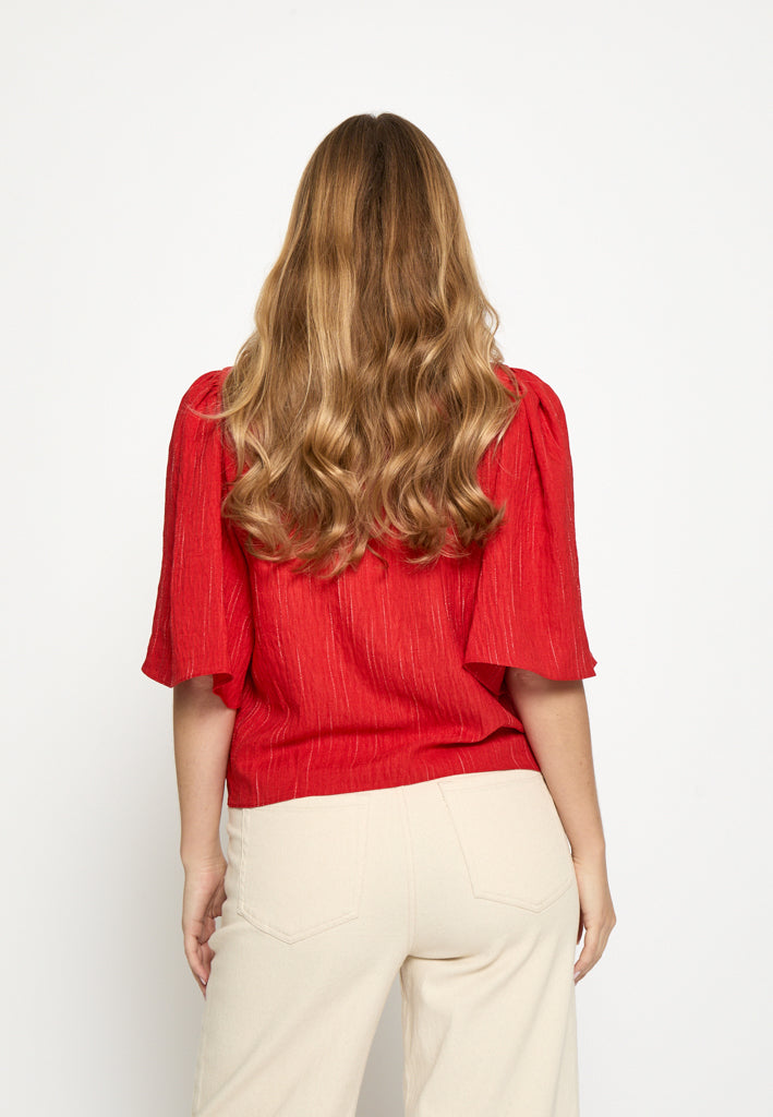 Peppercorn PCGaby Pinstripe Top Top 4049S Aura Orange Stripe