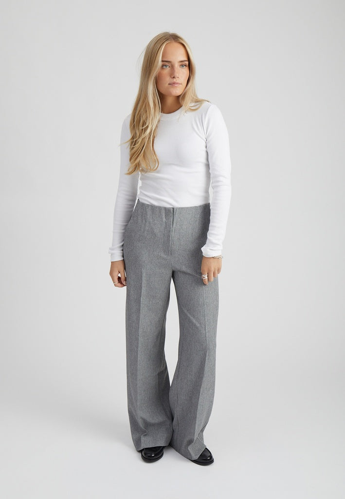 Peppercorn PCGaia Pants Pant 2323M High-rise Grey Melange