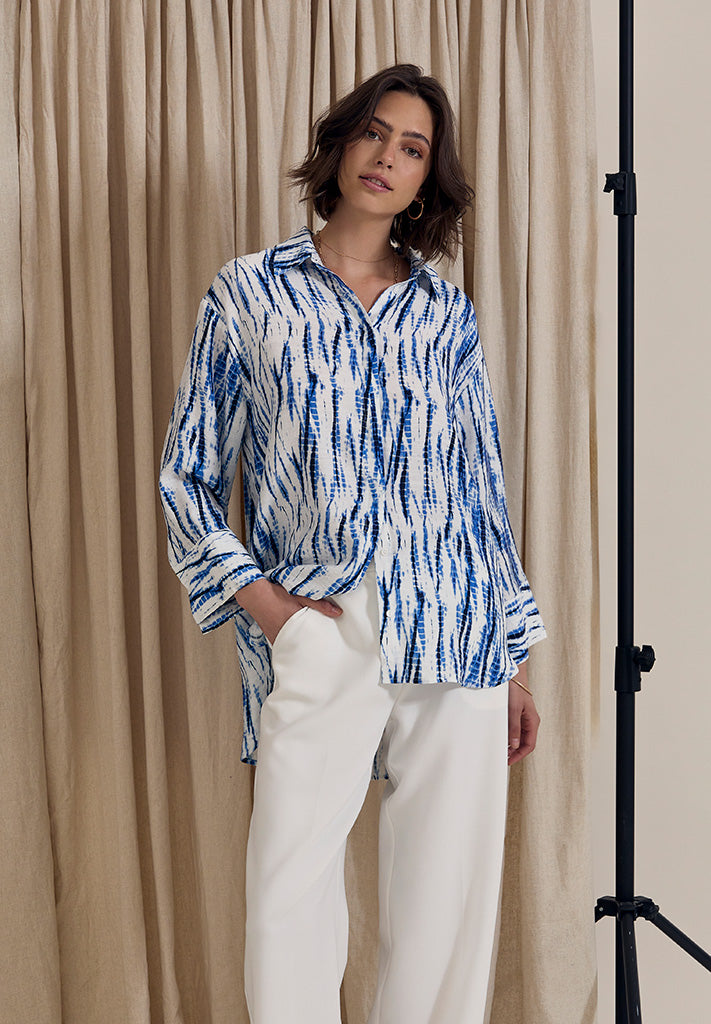 Peppercorn PCGigi Shirt Shirt 5007P Palace Blue Print