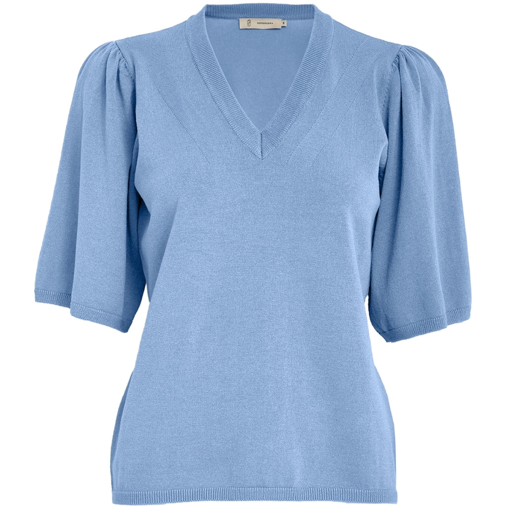 Peppercorn PCGlenda Short Sleeve Knit Pullover 2016 CORNFLOWER BLUE