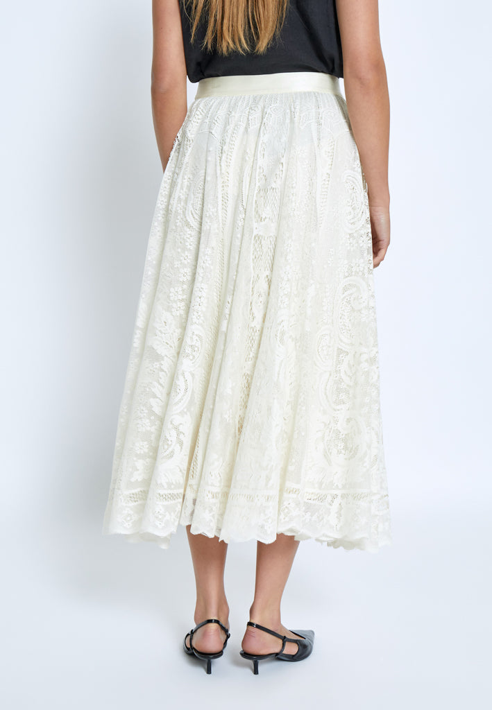 Peppercorn PCGreta Lace Skirt Skirt 0202 Whitecap Grey