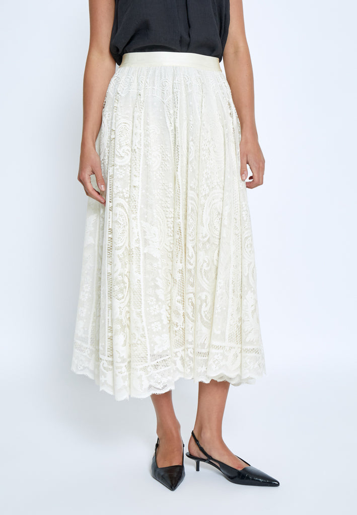 Peppercorn PCGreta Lace Skirt Skirt 0202 Whitecap Grey