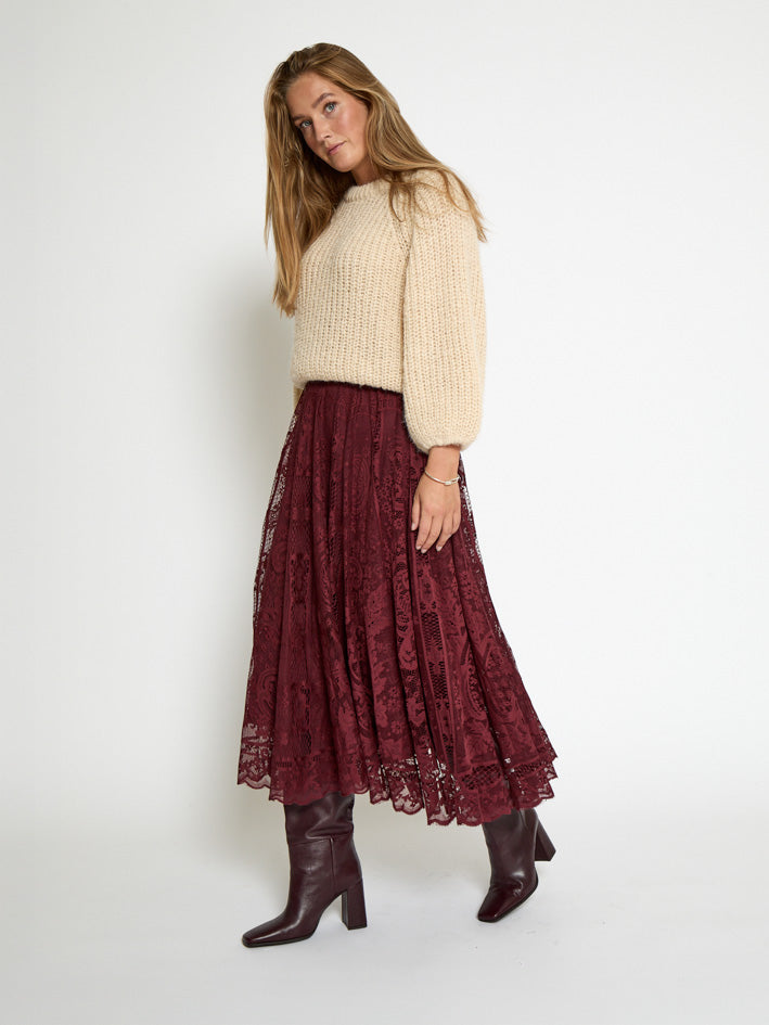 Peppercorn PCGreta Lace Skirt Skirt 0905 Tawny Port
