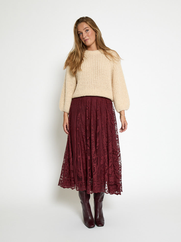 Peppercorn PCGreta Lace Skirt Skirt 0905 Tawny Port