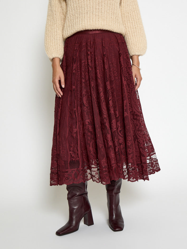 Peppercorn PCGreta Lace Skirt Skirt 0905 Tawny Port