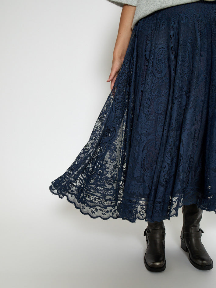 Peppercorn PCGreta Lace Skirt Skirt 1550 NAVY