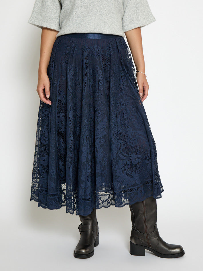Peppercorn PCGreta Lace Skirt Skirt 1550 NAVY