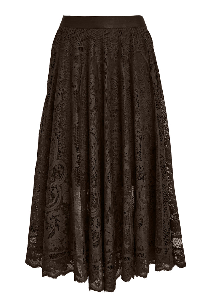 Peppercorn PCGreta Lace Skirt Skirt 3960P Java Brown Print