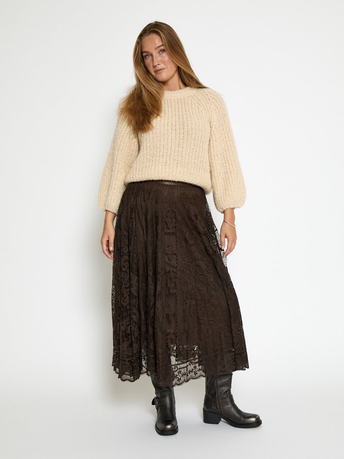 Peppercorn PCGreta Lace Skirt Skirt 3960 Java Brown
