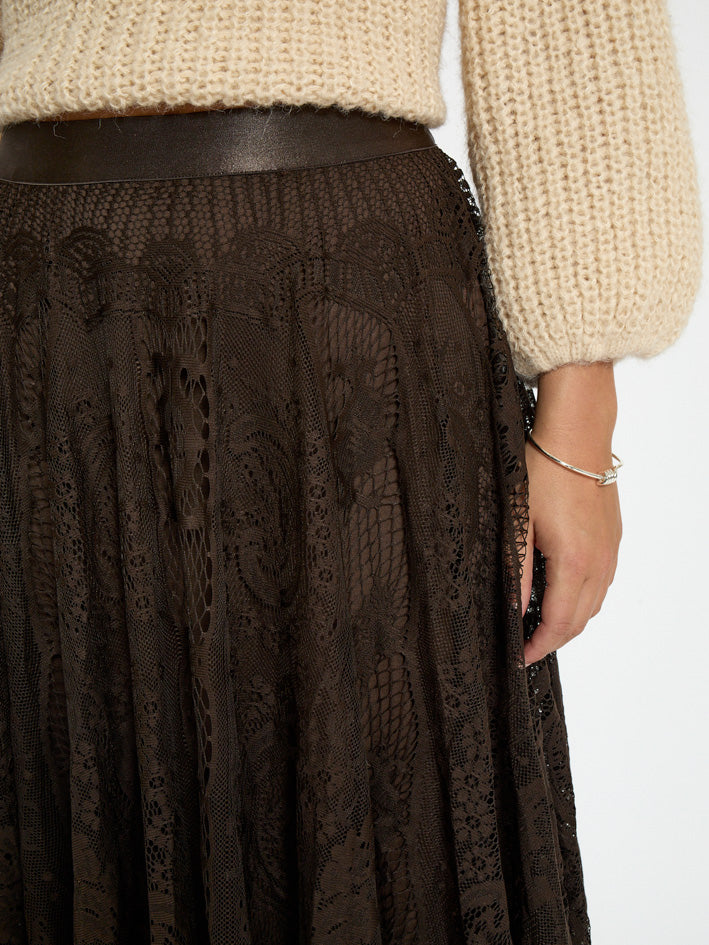 Peppercorn PCGreta Lace Skirt Skirt 3960 Java Brown