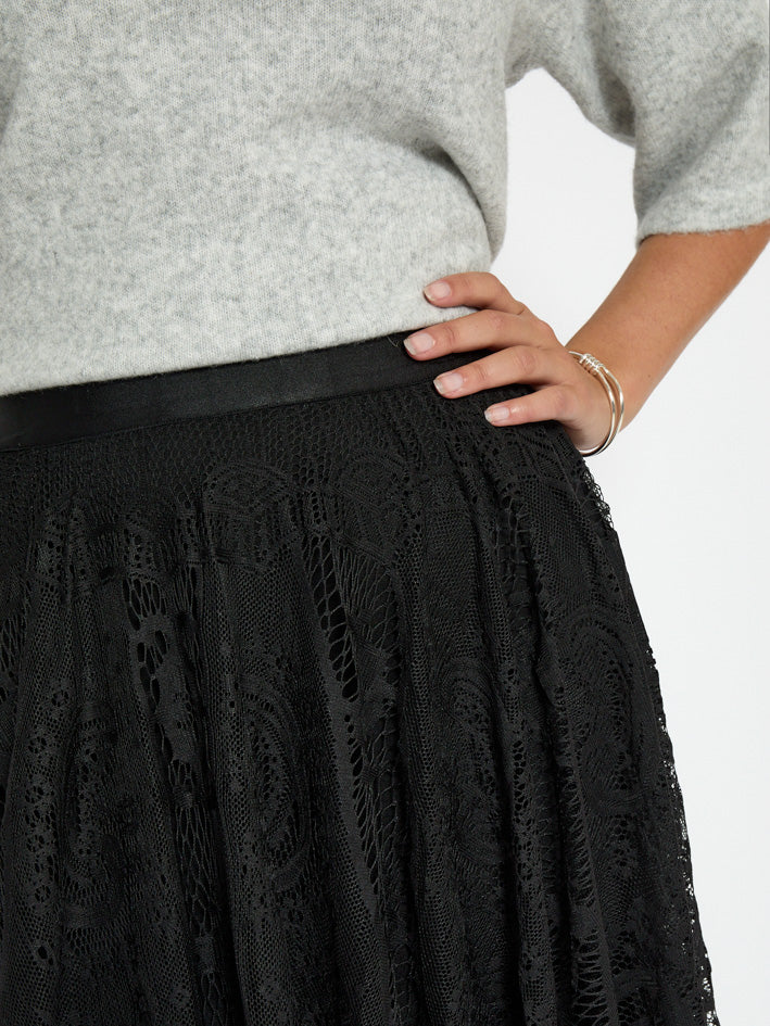 Peppercorn PCGreta Lace Skirt Skirt 9000 Black