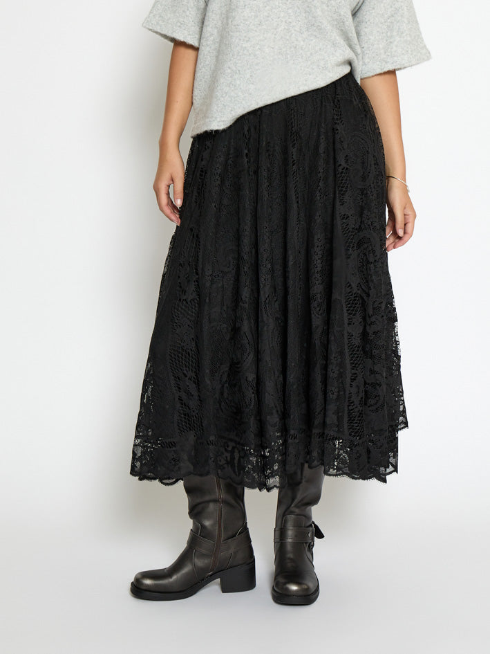 Peppercorn PCGreta Lace Skirt Skirt 9000 Black