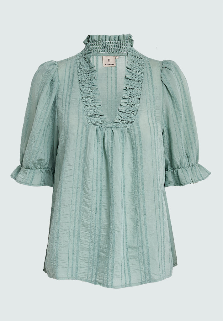Peppercorn PCGry Short Blouse Blouse 3006 Lichen Mint