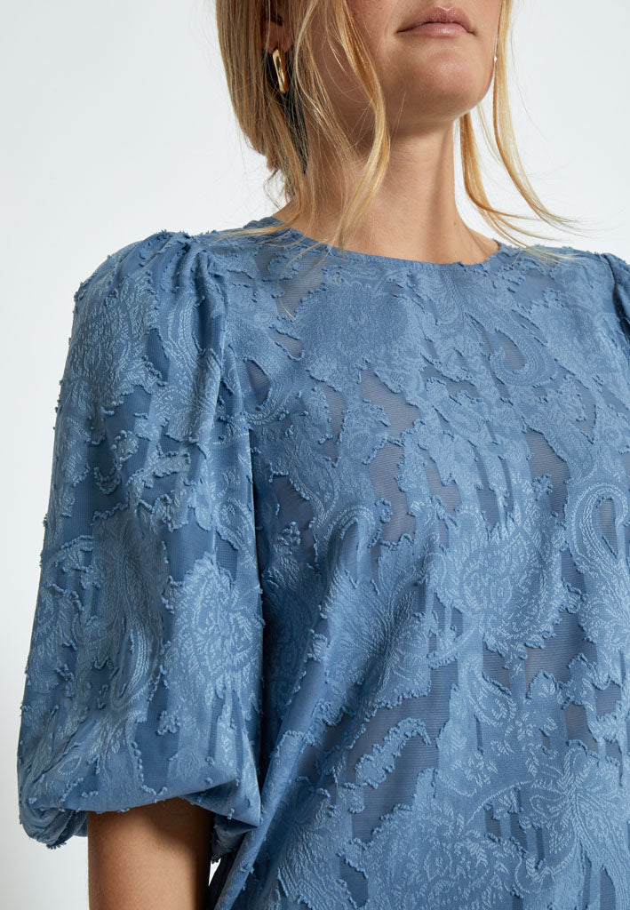 Peppercorn PCGyda Half Sleeve Blouse Blouse 1039 FADED DENIM