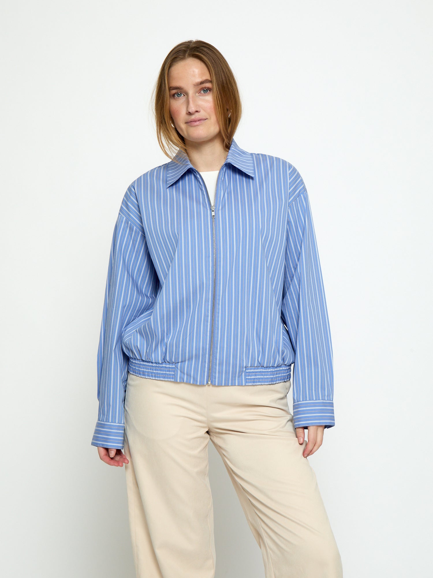 Peppercorn PCHanna Shirt Jacket Jacket 1049S Vista Blue Stri.