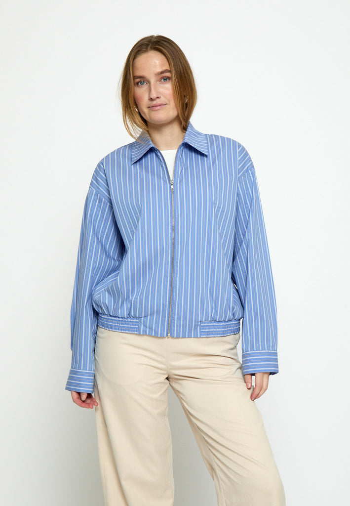 Peppercorn PCHanna Shirt Jacket Jacket 1049S Vista Blue Stri.