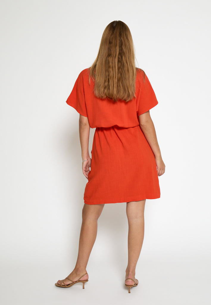 Peppercorn PCHannah Short Dress Dress 4174 Hot Coral