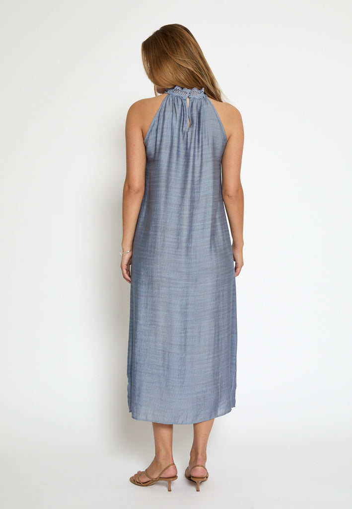 Peppercorn PCHelen Halterneck Dress Dress 1039 FADED DENIM