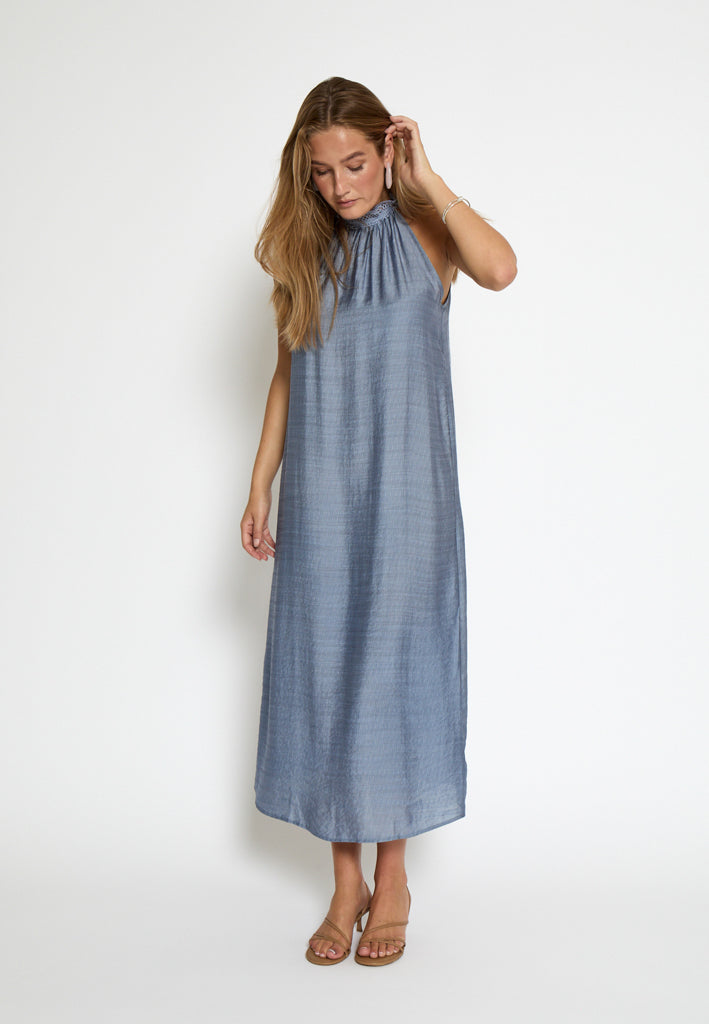 Peppercorn PCHelen Halterneck Dress Dress 1039 FADED DENIM