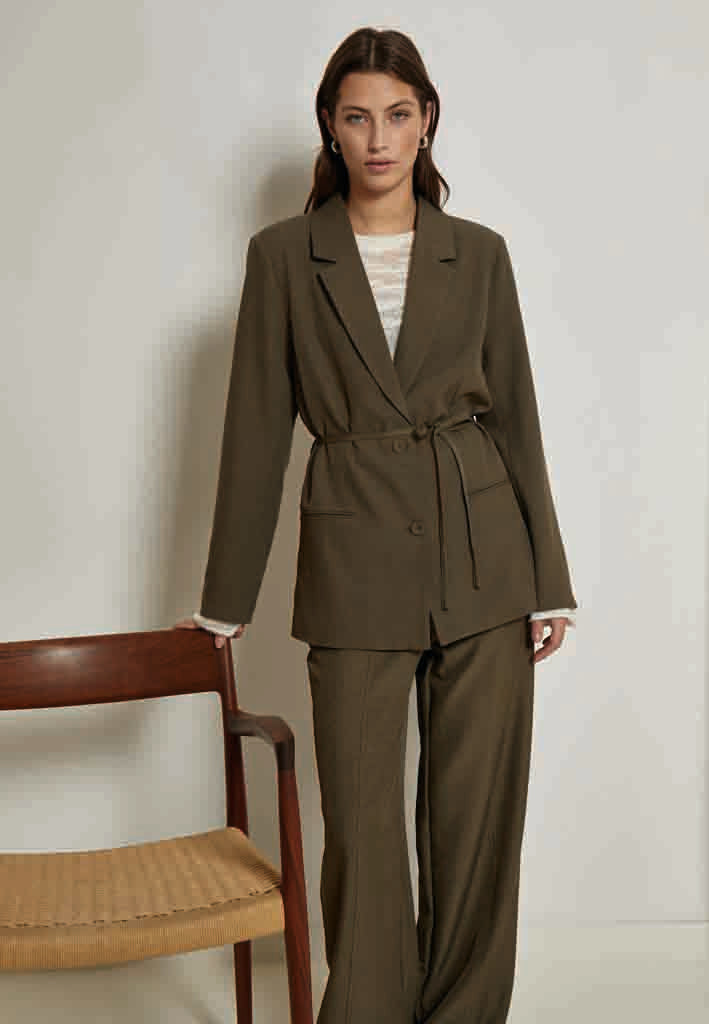 Peppercorn PCJane Belt Jacket Jacket 3627M Grape Leaf melange