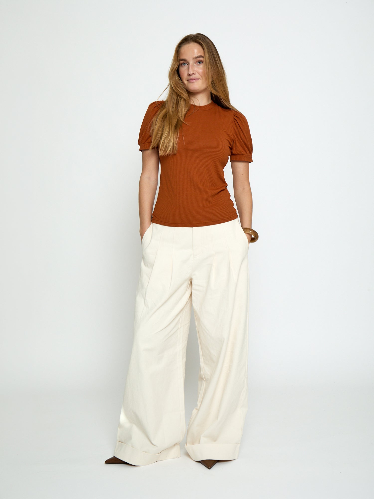 Peppercorn PCJohanna GRS T-shirt T-Shirt 5570 Ginger Bread Brown