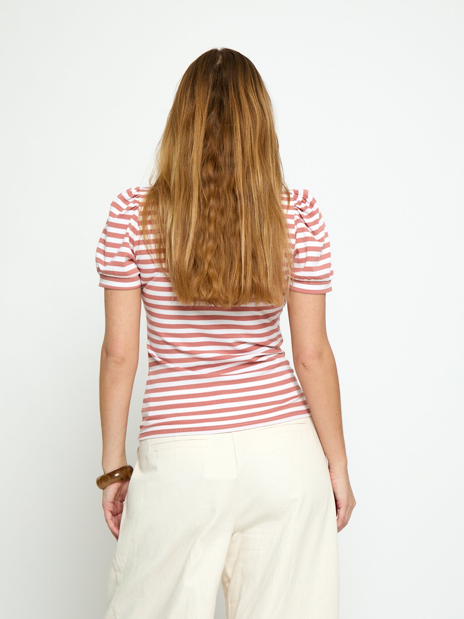 Peppercorn PCJohanna Striped GRS T-shirt T-Shirt 3000S Desert Sand Stri.