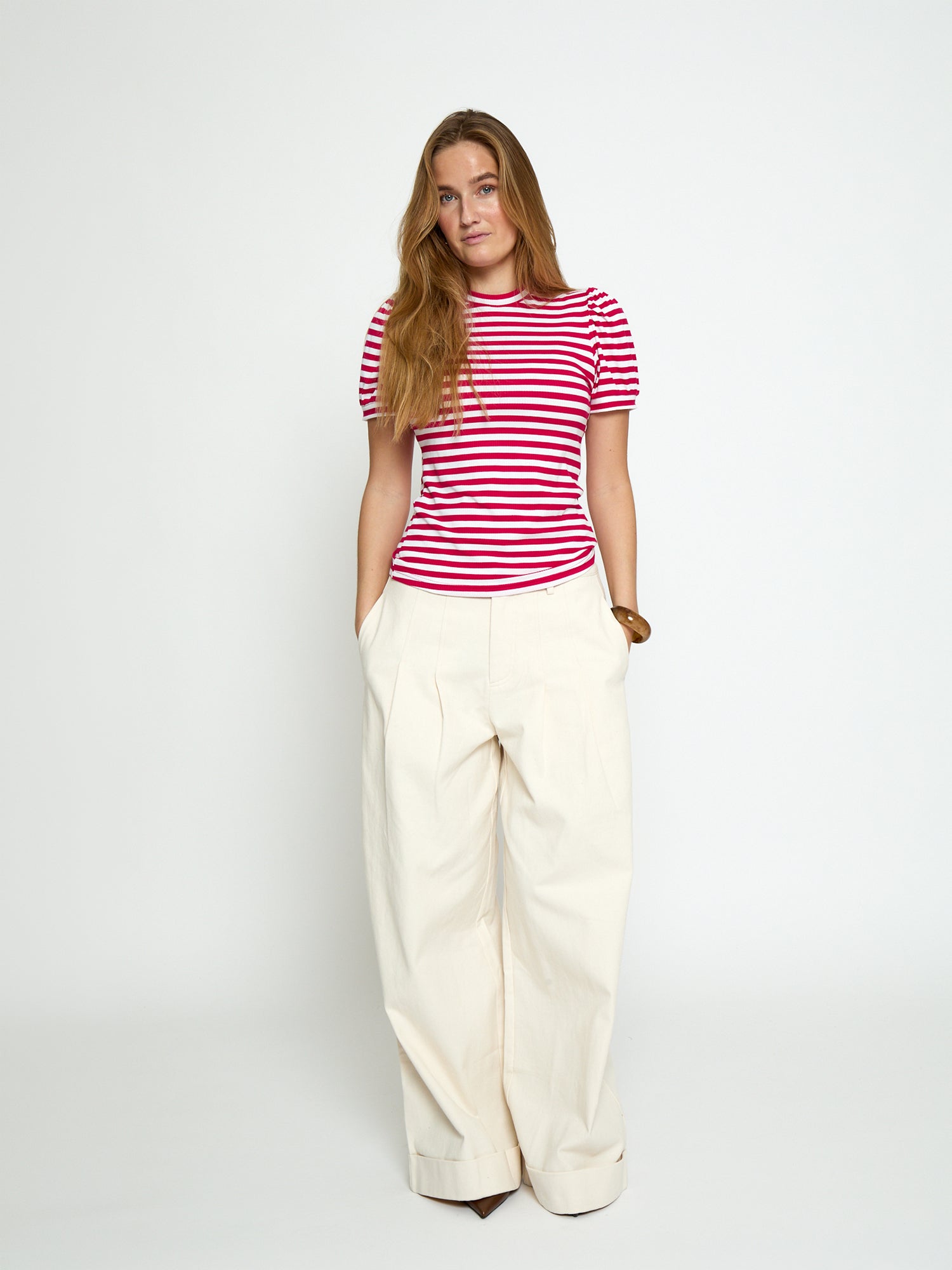 Peppercorn PCJohanna Striped GRS T-shirt T-Shirt 4039S Virtual Pink Stripe