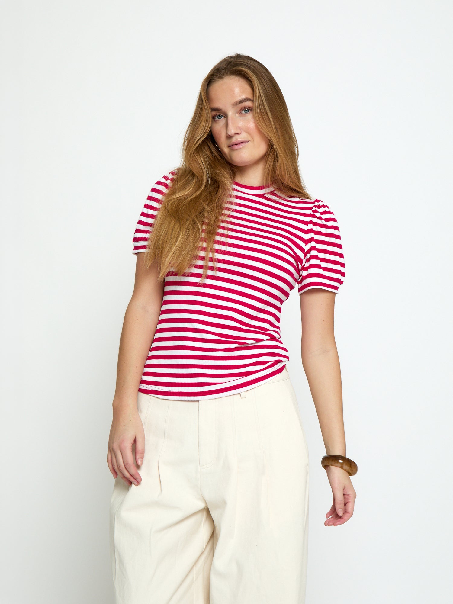 Peppercorn PCJohanna Striped GRS T-shirt T-Shirt 4039S Virtual Pink Stripe
